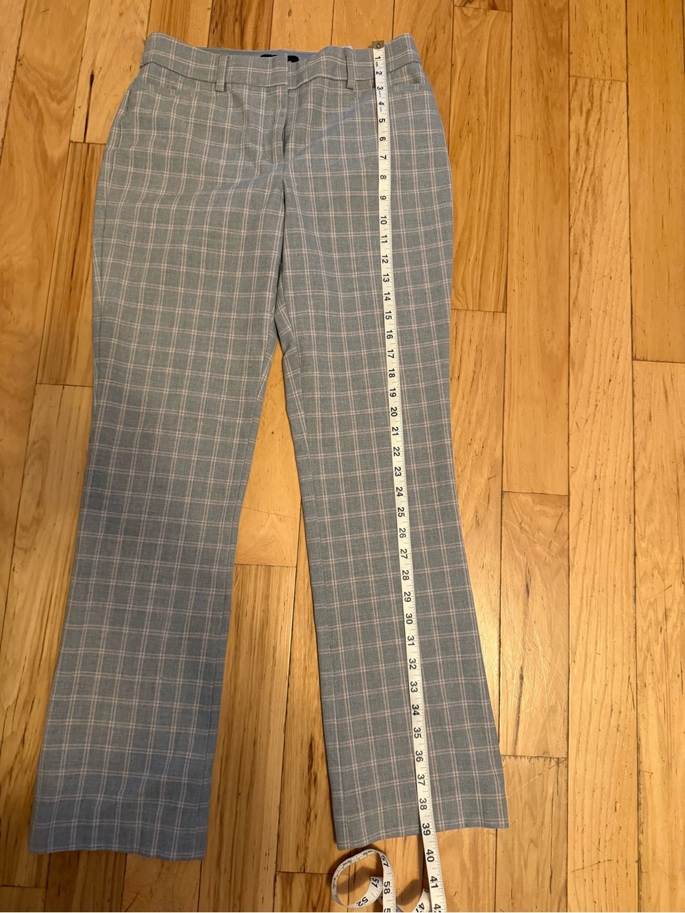 Express Columnist Barely Boot Plaid Pants Gray and Light Pink Size 6 R (2015) - Picture 6 of 7